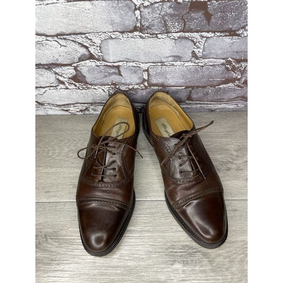 Mezlan Florence Brown Leather Cap Toe Oxford Lace Up Dress Shoes Men Sz 8.5W US main image 7